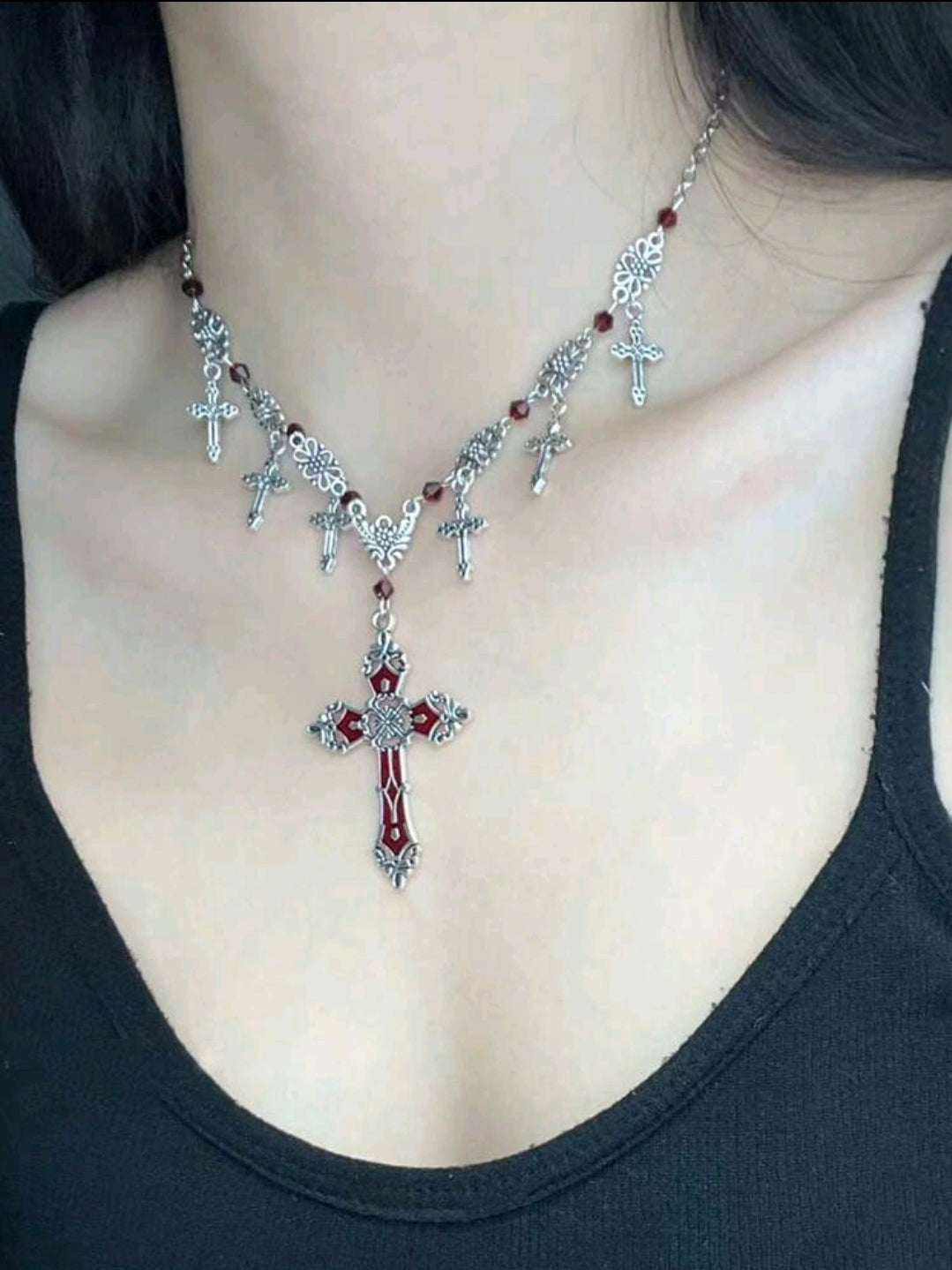 Red Crosses necklace